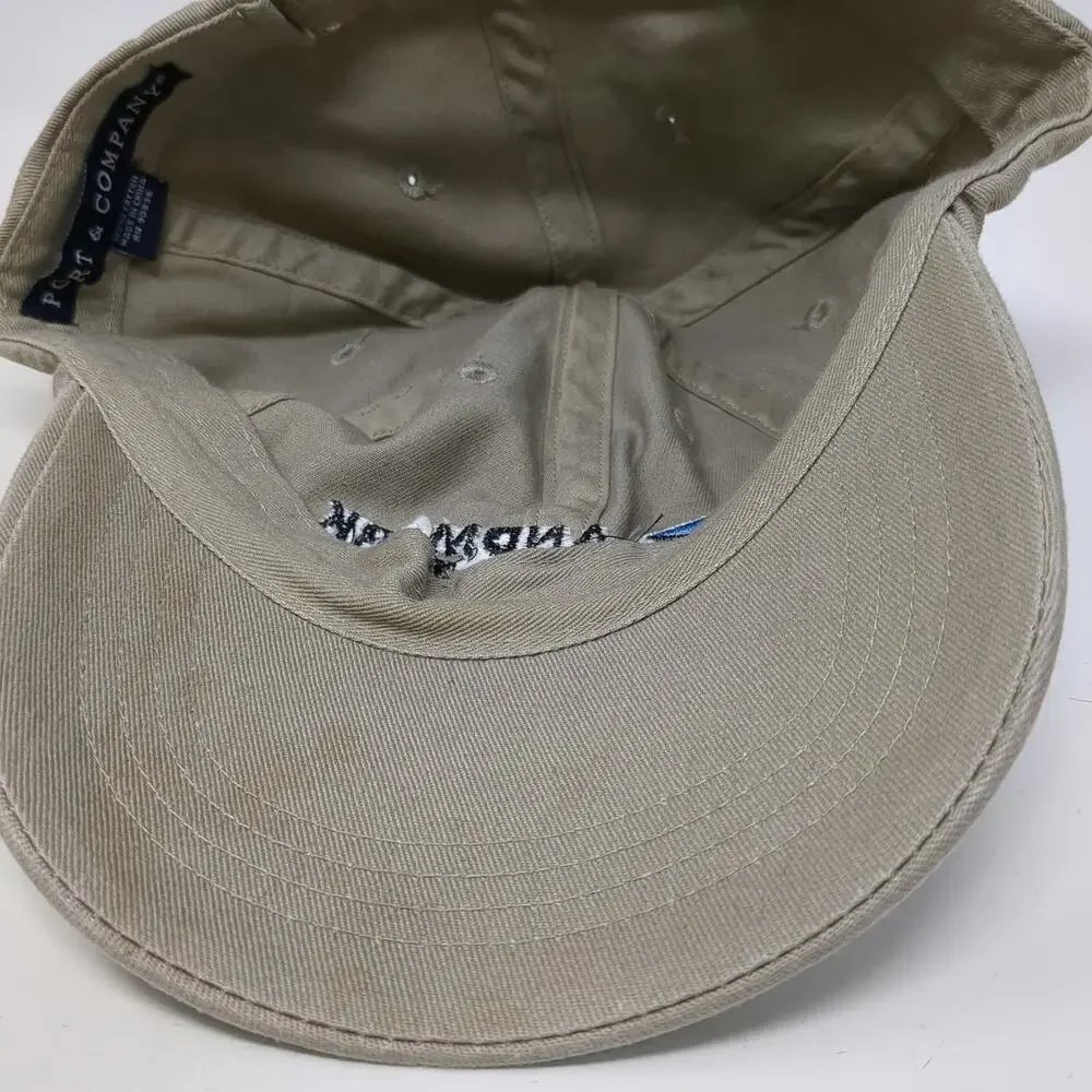 Port & Company Landmark Aviation Baseball Cap Beige One Size Strapback Logo Hat